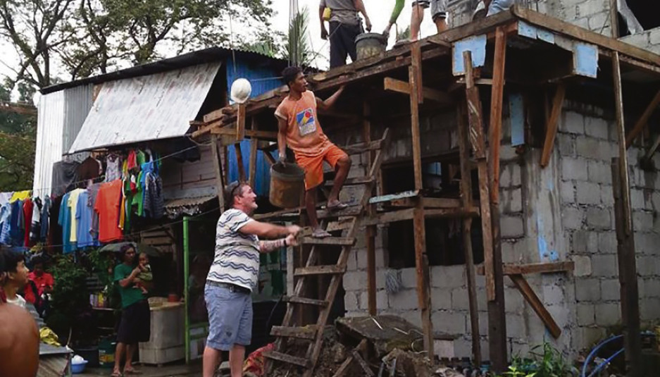 Mick Staines building home for Filipino family